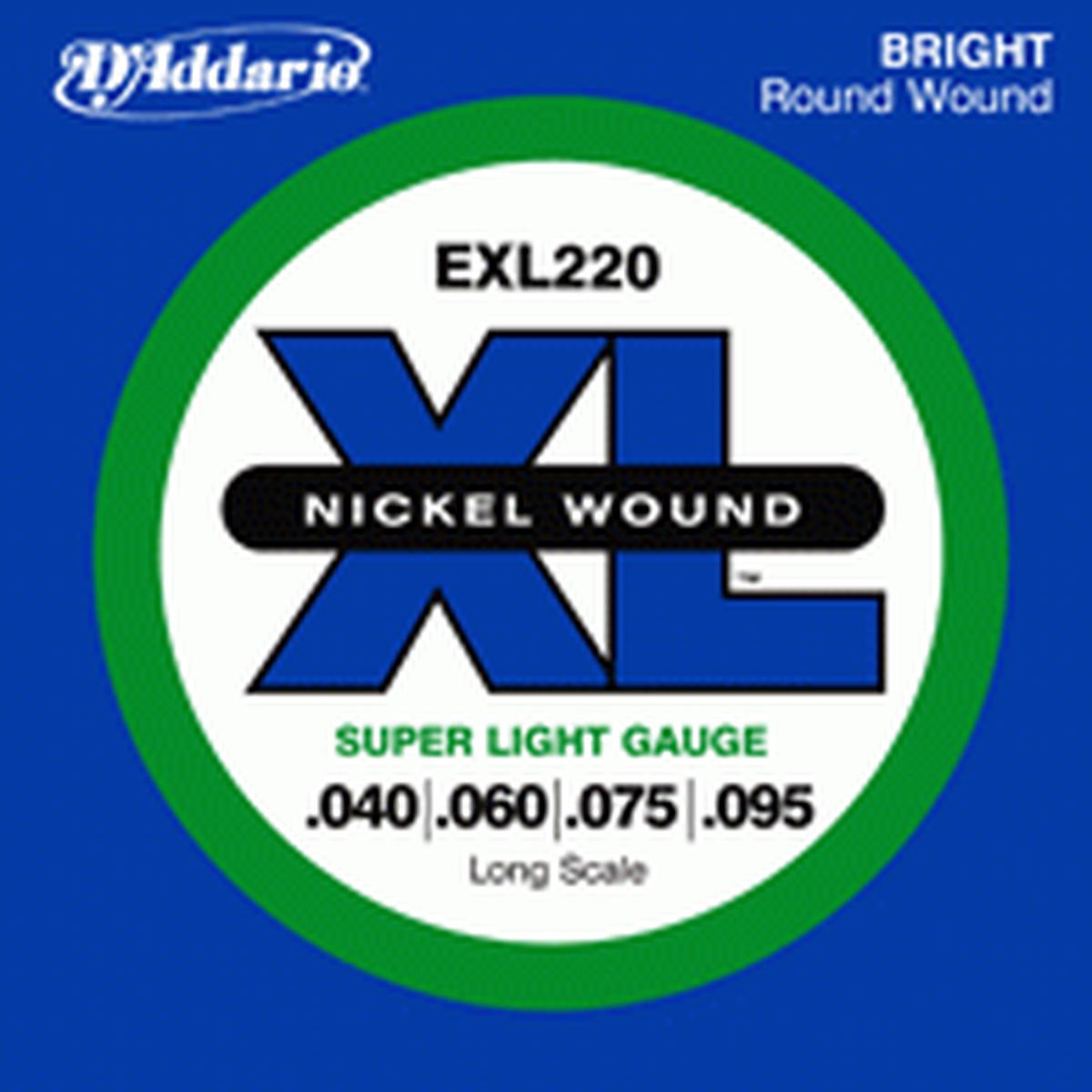 D'Addario - EXL220 40-95 Nickel Wound Super Light Long Scale
