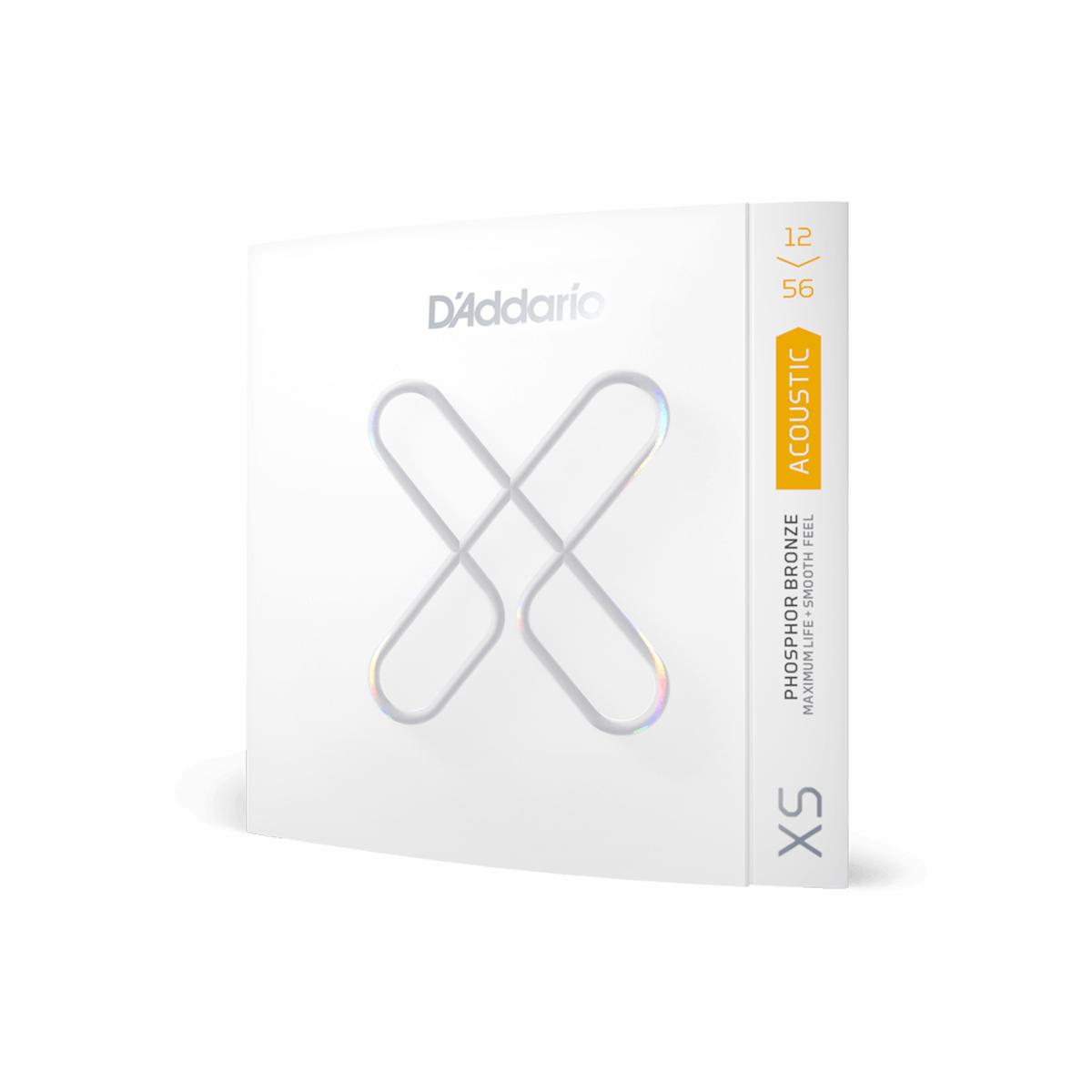 D'Addario - 12-56 Light Top / Medium Bottom, XS Phosphor Bronze Coated Acoustic Guitar Strings - XSAPB1256