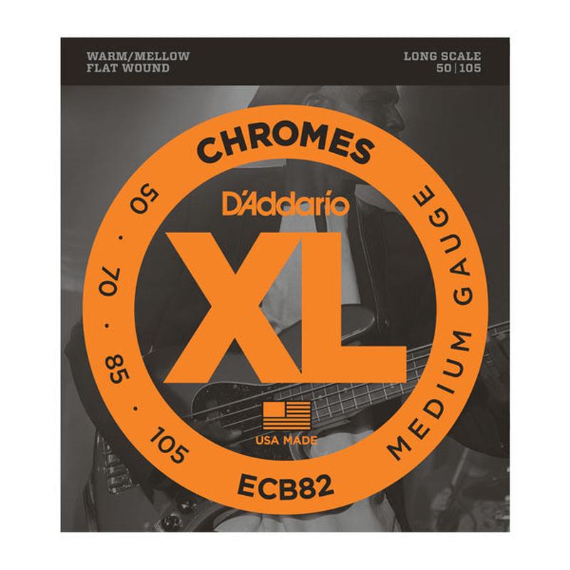 D'Addario - ECB82 Chromes Bass Guitar Strings- Medium- 50-105- Long Scale