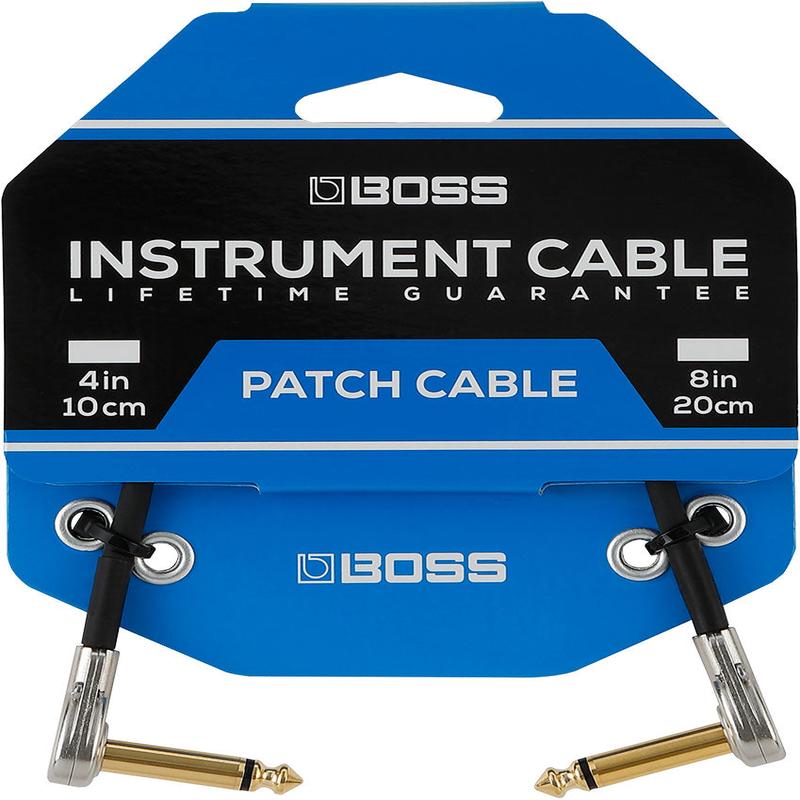Boss - BPC-4 Patch Cable 4" Right-Angle 1/4-Inch Pancake Connectors